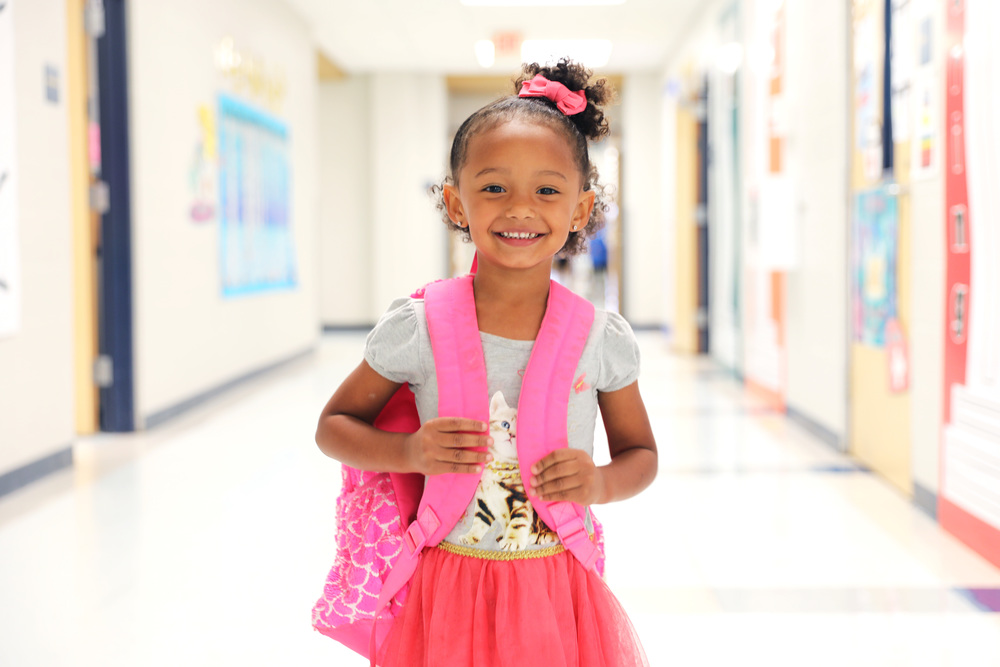 Student with backpack